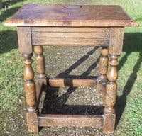Oak Joint Stool with Turned Legs