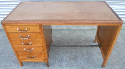 Oak Kneehole Office Writing Desk - SOLD