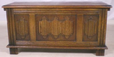 Oak Linenfold Blanket Chest - SOLD