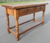 Oak Long Coffee Table in Antique Style