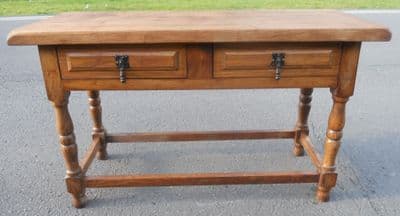 Oak Long Coffee Table in Antique Style