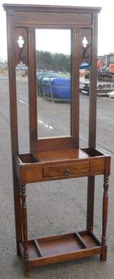 Oak Mirrorback Hallstand