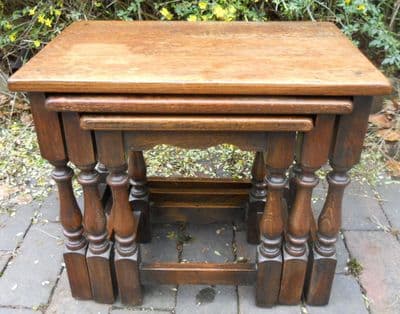 Oak Nest of Three Coffee Tables