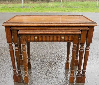 Oak Nest of Three Coffee Tables (with opening drawer) - SOLD