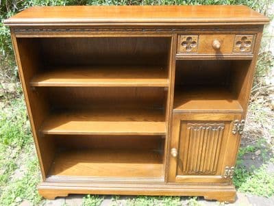 Oak Open Bookcase by Old Charm