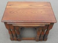 Oak Reproduction Nest of Three Coffee Tables