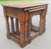 Oak Reproduction Nest of Three Coffee Tables