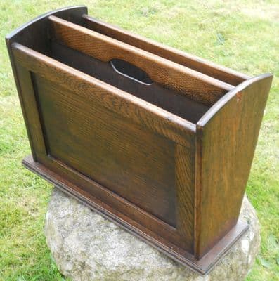 Oak Two Division Magazine Rack / Stand