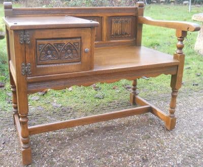 Old Charm Oak Hall Bench Seat
