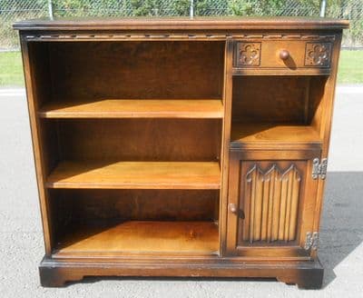 Old Charm Oak Open Bookcase
