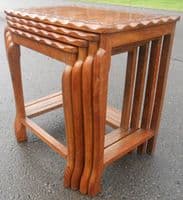 Oriental Nest of Four Hardwood Coffee Tables