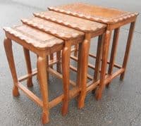Oriental Nest of Four Hardwood Coffee Tables