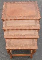 Oriental Nest of Four Hardwood Coffee Tables