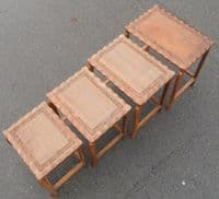 Oriental Nest of Four Hardwood Coffee Tables