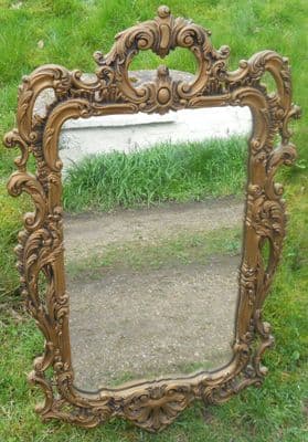 Ornate Carved Gilt Hanging Wall Mirror