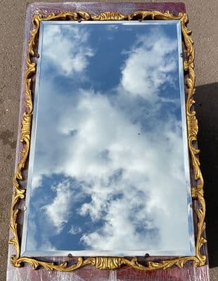 Ornate Gilt Rectangular Framed Hanging Wall Mirror