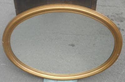 Oval Gilt Frame Hanging Wall Mirror