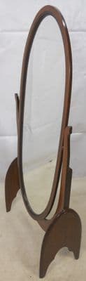 Oval Mahogany Framed Cheval Mirror - SOLD