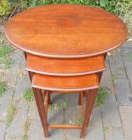 Oval Mahogany Nest of Coffee Tables