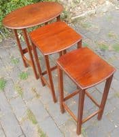 Oval Mahogany Nest of Coffee Tables