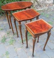Oval Mahogany Nest of Three Coffee Tables
