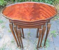 Oval Mahogany Nest of Three Coffee Tables