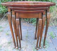 Oval Mahogany Nest of Three Coffee Tables