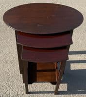 Oval Top Mahogany Nest Three Coffee Tables