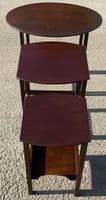 Oval Top Mahogany Nest Three Coffee Tables