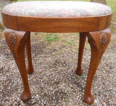 Oval Walnut Dressing Stool