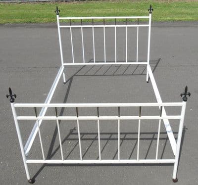 Painted Metal Rail Double Bed