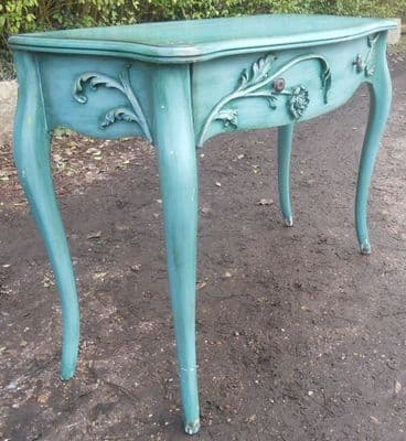 Painted Serpentine Front Side Table