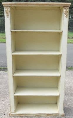 Painted Standing Tall Open Bookcase Cabinet