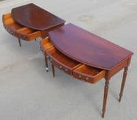 Pair Georgian Style Bow Front Mahogany Side Tables