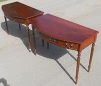 Pair Georgian Style Bow Front Mahogany Side Tables