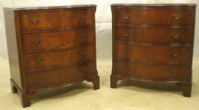 Pair Georgian Style Mahogany Serpentine Front Chest of Drawers - SOLD