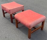 Pair Georgian Style Upholstered Stools
