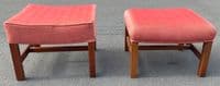 Pair Georgian Style Upholstered Stools