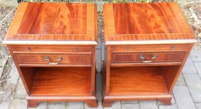 Pair Mahogany Bedside Chests by Bradley