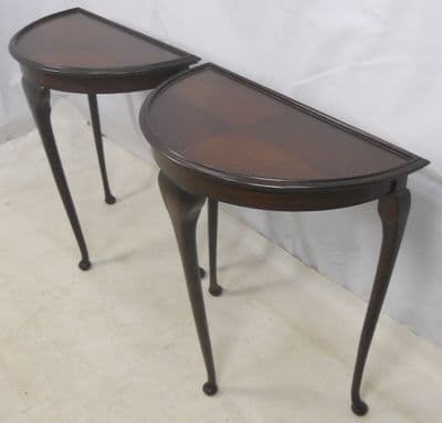 Pair Mahogany Bowfront Console Tables - SOLD