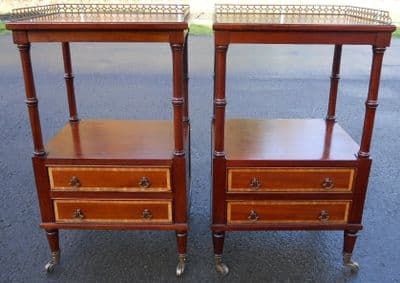 Pair Mahogany Lamp Table Stands