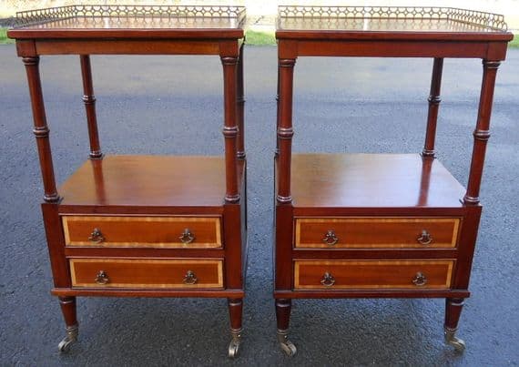 Pair Mahogany Lamp Table Stands