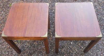 Pair  Mahogany Lamp Tables Military Influence