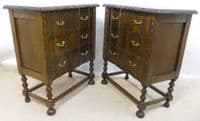 Pair Oak Bedside Chest of Drawers - SOLD