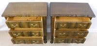 Pair Oak Bedside Chest of Drawers - SOLD