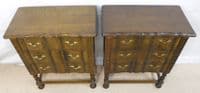 Pair Oak Bedside Chest of Drawers - SOLD
