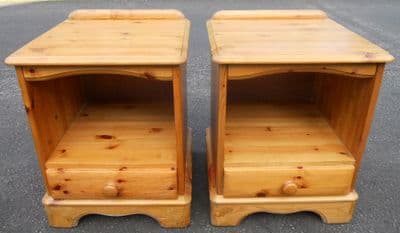 Pair Pine Locker Bedside Cabinets