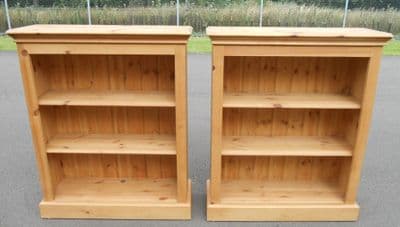 Pair Pine Open Bookcases