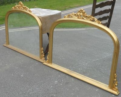 Pair Regency Style Gilt Overmantel Mirrors