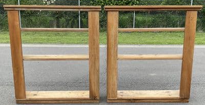 Pair Rustic Pine Open Bookcases